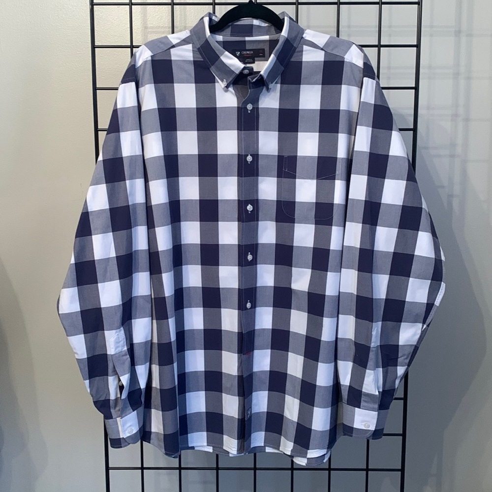 Cremieux Classic Men’s Dress Shirt - Blue & White Plaid
